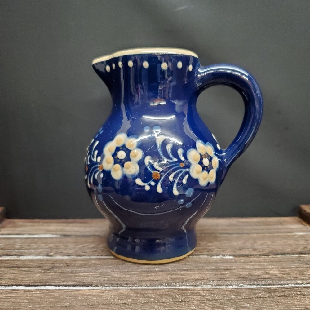 Vintage 1950-1960's Poland-Bunzlauer Style Ceramic Small Milk Cream Pitcher
